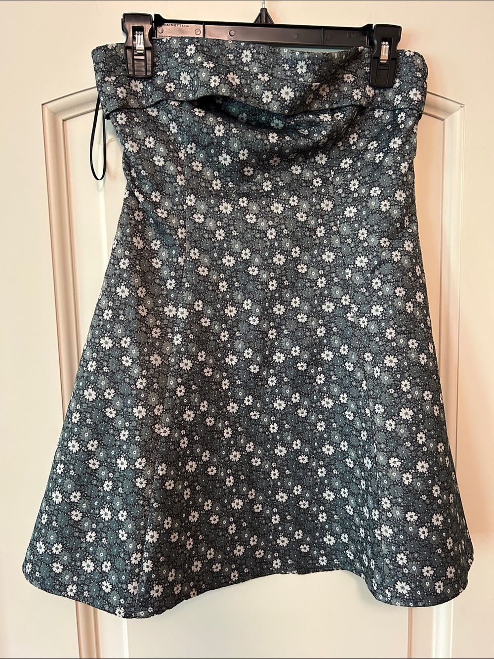 Altar'd State Slate Blue Floral Strapless Dress